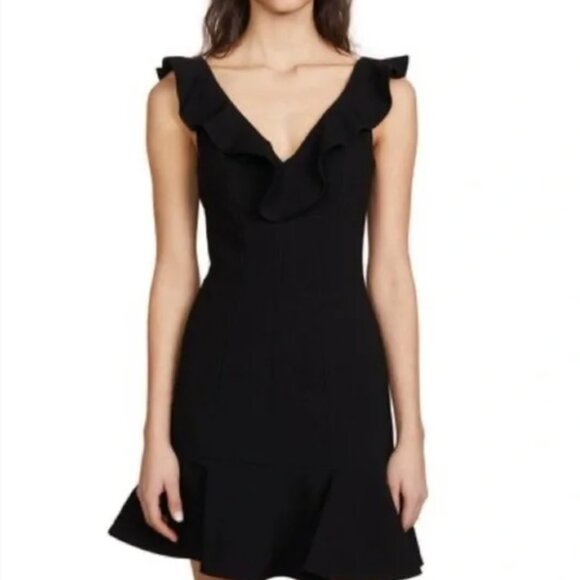 LIKELY Black Ruffle Mini Dress Harlow - Picture 1 of 4